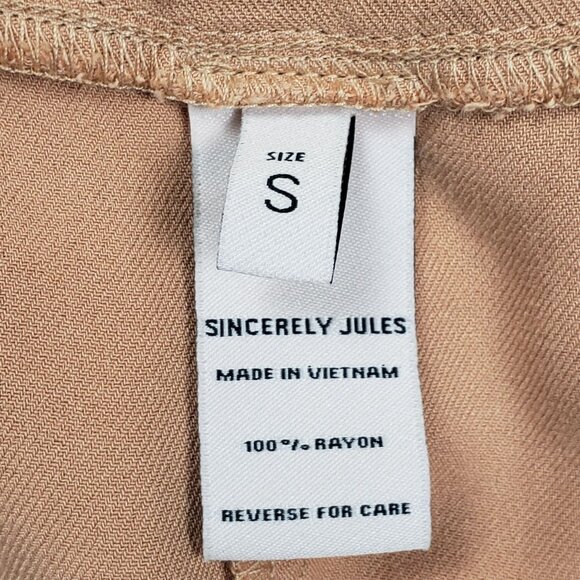 Sincerely Jules Belted Extreme Wide Leg Pants Women's Size Small Peach Apricot - Picture 3 of 16